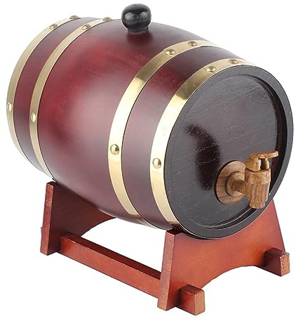 Barril De Vino De De Pino 3L Tonel Para Vino Y Licores Accesorio De Casero Barril Vintage Para Almacenar Y Servir Bebidas