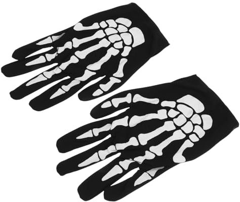 Holibanna Totenkopfhandschuhe Für Halloween-kostüme Unisex Gothic-motorradhandschuhe Skelett-Knochen-Muster Robust Und Warm Für Outdoor-aktivitäten