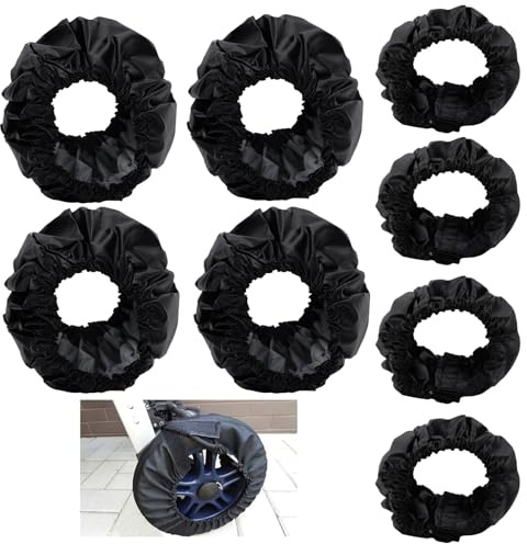 Cubiertas de Rueda para Cochecito Infantil, Protección Efectiva contra Polvo, Accesorios Prácticos para Mamás, La mayoría de los cochecitos son aplicables (Negro) (8)