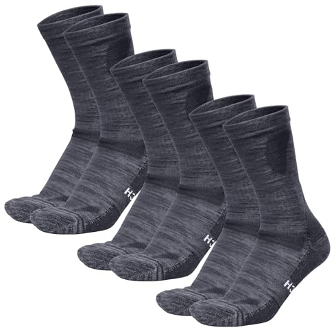 Merino.tech Calcetines Lana Merino Hombre y Mujer - Térmicos, Transpirables, Suaves para Uso Diario, Trekking y Deporte (Charcoal Pack of 3, 39-42)