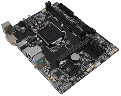 Carte Mère Double Mémoire DDR4, Carte Mère de Bureau M-ATX avec Fente pour Processeur LGA 1151 pour Core I7 I5 I3 Pentium Celeron, Realtek Gigabit Ethernet, Sortie DVI et Mode