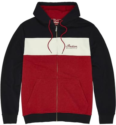 Indian Motorcycle Men's Script Logo Colorblock Hoodie, Red - 2865620,Red,2XL