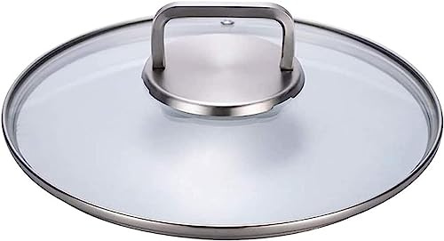 Ersatz-Kochtopfdeckel, transparentes Glas, Bratpfannen, Wok, Ersatz-Topfdeckel mit Metallgriff und Anti-Überlauf-Entlüftung, 12 cm