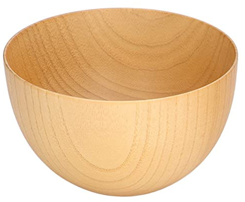 Bol en Bois Ipe, Couleur Claire de Couleur Jujube Simple Bol en Bois Rondins de Riz Rond Rond Coor Bols Couleurs Snack Dip Table Vaisse (Moyen pour <30 kg chien 185x120x65mm)