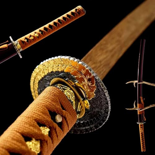 HJHUUA Spada da Samurai Giapponese in Legno,Katana in Palissandro Naturale con Fodero,bokken Fatto a Mano per Allenamento di Kendo,Cosplay,Esposizione,Regalo,Decorazione - 105 cm