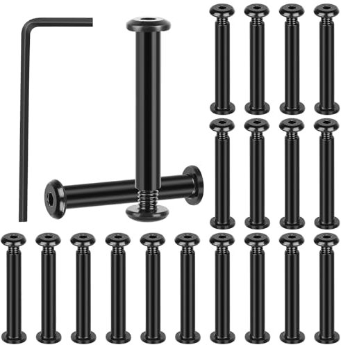 20 Pezzi Manicotto Viti di Collegamento, M4 x 30mm Viti per Mobili in Acciaio Inox con Chiave Esagonale, Raccordo Mobil Vite, Vite di Connessione Filettata per Mobili, Armadi, Pannelli in Legno