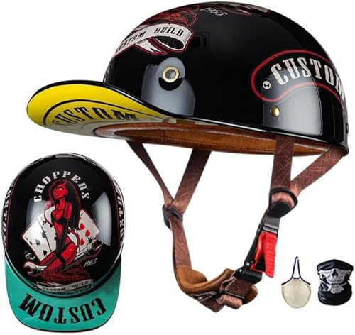 Casco Scodella Portatile Mezzi Caschi Jet Mezzo Caschi Da Motociclista Vintage Caschi Cromwell Caschi Casco A Scodella Scooter Motorino ECE/DOT Omologato Mezzo Elmetto Da Moto