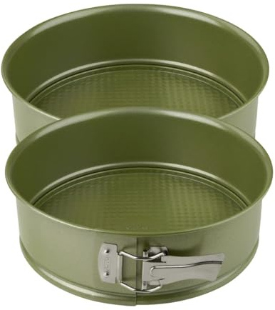 Zenker Lot de 2 moules à manqué à charnière 24 cm antiadhésifs | Cuisson sans accroche, Charnière pratique, Lot de 2 formats, Acier 24 x 7,5 cm, Revêtement ILAG carnauba