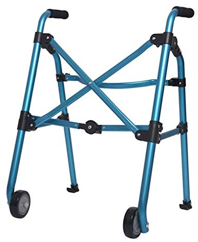 QHLMLL Rollator Pieghevole Rollator Pieghevole per Adulti e Anziani Walker assistito The Climb on The Downhill Walking Aid 2 Ruote Blu Leggero 2,6 kg