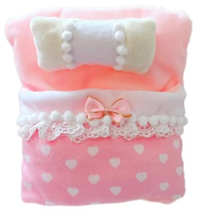 Parure de lit 3 pièces pour poupée, couvertures, drap de lit et oreiller pour poupées de 17 cm, accessoires de chambre miniatures de 10 cm