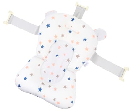 Hohopeti Alfombrilla de Baño para Niño Soporte Cómodo y Hebilla Ajustable, Fabricada en Algodón y Malla, Adecuada para Recién Nacidos el Momento del Baño