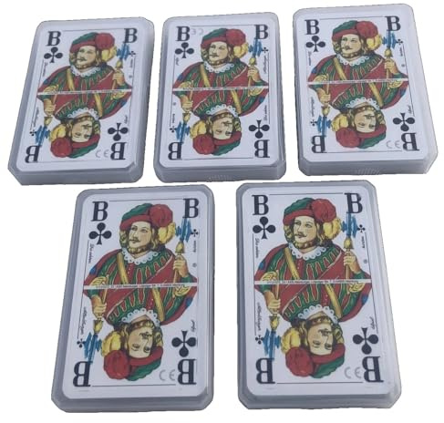 Generisch 5 Skat Karten Spiele Französisches Bild mit Großen Eckzeichen Jumbo Index in PVC Etui