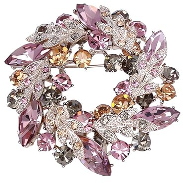 SSyang Alfileres Para Mujer, Broche Con Diamantes de Imitación, Bufanda, Ropa, Broche Para Mujer, Adecuado Para Bufandas, Chaquetas, Vestidos, Regalos de Fiesta (Púrpura)