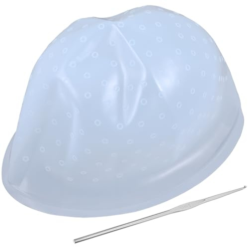 GALPADA Gorro de Peluquería Cómodo y Práctico de Silicona Color Aleatorio Elástico y Reutilizable con Gancho Metálico para Teñir Cabello en Salón y Uso en Casa