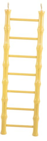 PERSELOSO Scala per Uccelli da Gabbia in Plastica Gialla Sicura e Liscia, Giocattolo per Pappagalli e Parrocchetti da Appendere per Favorire il Benessere