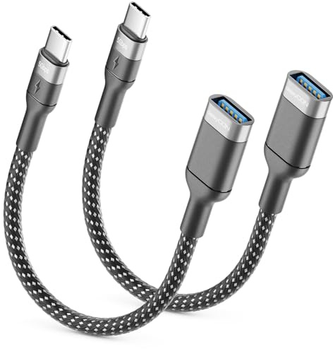 deleyCON 2x Adattatore USB C a USB 3.0 OTG Tipo-C Connettore a Presa A - Collegamento per iPhone 17/16/15, Galaxy S26/S25/S24, A56, A17, A16, A26, Xiaomi, Pixel, MacBook, iPad, Notebook ecc.