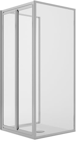 Box Doccia 3 lati 70x90x70CM H198 Cristallo Trasparente 2 Fissi+Saloon 2 Ante Battente 90 mod. West