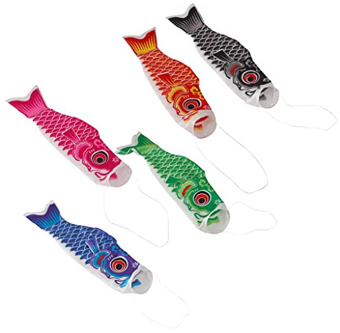 Oshhni 5 Pièces 16 `` Japonais Windsock Carpe Drapeau Koi Nobori Poisson Cerf-Volant Streamer Bateau Décor