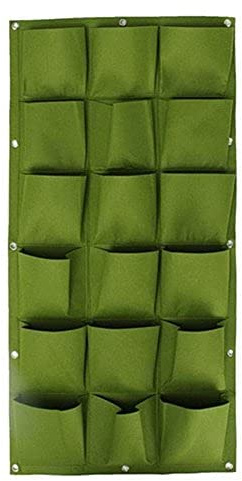 Sac à Plantes Mural en Feutre 18/36 Poches Jardiniere Exterieur Suspendue Poche De Plantation Vertical pour Balcon Jardin Mur Vegetal (Vert 18 Poches)