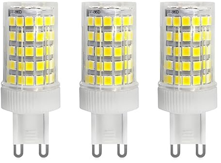 Jiotouhu G9 LED Lampe 10W, 1000LM, Kaltweiß 6000K, Ersatz 50W-100W G9 Halogenlampe, Kein Flackern, Nicht Dimmbar, Glühbirnen für Kronleuchter, Deckenleuchten, Wandleuchten, AC 220-240V, 3er Pack
