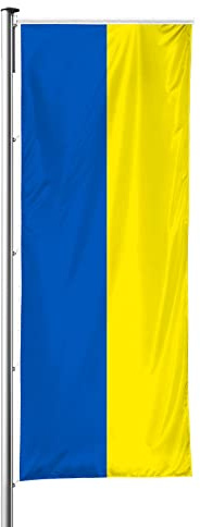 Vispronet® Nationalfahne 150x400 cm für Ausleger ✓ in Deutschland produziert ✓ versch. Materialien ✓ Hochformat (Multiflag®, Ukraine)