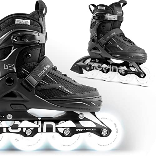 Movino Inline Skates | Cruzer B3 | justerbara rullskor | kvinnor flickor pojkar inlines | Inlines för vuxna | Inline-skridskor med lysande hjul | Move & LED-teknik