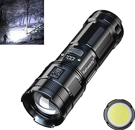 Lampe de poche 3500 lumens super lumineuse avec feu arrière COB, étanche, 5 modes, puissante lampe de poche pour alpinisme, camping, randonnée, recherche, équipement de plein air