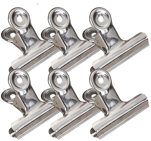 10 Stück kleine Verschlussclips Metall | 38mm Tüten Clips | Brief Klammern aus Edelstahl mit starker Federkraft | Lebensmittelbeutel Verschlussklammern | Metallklemmen für EIN luftdichtes Abschließen