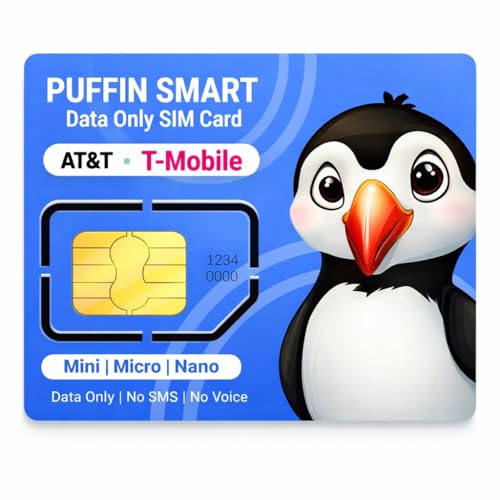 Smart Data SIM-kort på AT&T, T-Mobile och Verizon-nätverk, för säkerhets-/jakt terrängkameror, GPS-spårare eller olåsta surfplattor – endast data, ingen röst och text