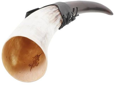 Didiseaon Horn Wine Ox Horn Cup Drinking Mug for Wine Beer Decorative Handmade Artwork for Home Party Viking Norse