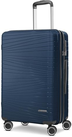 Franky Dallas 3.0 Hartschalen-Trolley mit 4 Rollen 65cm | Ausgestattet mit TSA-Schloss, Dehnfalte, Leicht | Carry on Luggage für Männer-Frauen - Ideal für Flug-Geschäftsreisen