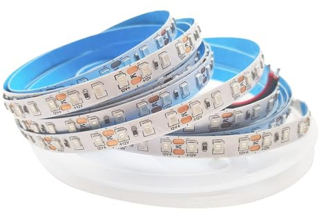 Vrabocry 16.4ft DC12V LED Strip blau 2835SMD Band Leiste Streifen 600 LEDs 8MM PCB Lichterkette Stripe Lichtleiste TV Innen Treppenlicht Deko Lichter, nicht wasserdicht IP20,120LEDs/M