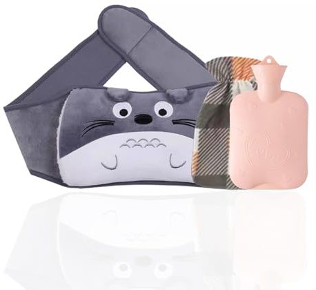 3 In 1 Boule Acqua Calda Boule Acqua Calda Gomma Portatile, Rimovibile, Con Morbida Copertura In Vita Per Collo E Spalle, Schiena, Gambe, Vita Calda (1000 Ml)