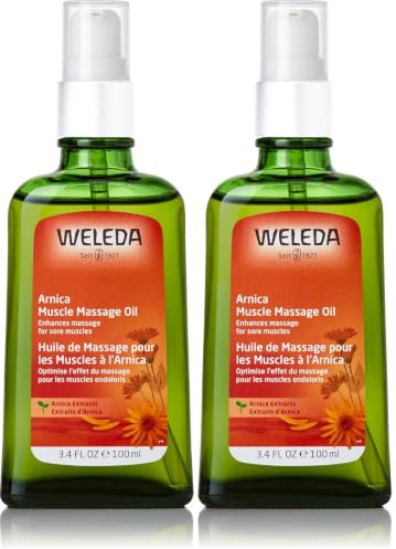 WELEDA Bio Arnika Massage-Öl 100 ml - pflegendes Naturkosmetik Körper Öl gegen Verspannungen und Verkrampfungen der Muskeln. Ideal für vor und nach dem Sport (Packung mit 2)