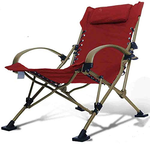 KOHARA Terrassen-Loungesessel, Heimleben, Freizeitstuhl, Outdoor-Lounge, klappbar, tragbare Outdoor-Liegen, Büro-Mittagspause, Stühle – langlebig (Farbe: Rot). Verheißungsvolle Wolken