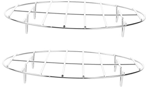 IMIKEYA 2pièces Barbecue Rond Acier Inoxydable De Barbecue Avec Support Outil De Pour Cuisiner Viande Poissons Et Légumes