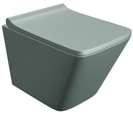 LAVITA Wand-WC Lago Grey | Hänge Toilette | Toilettendeckel mit Absenkautomatik & Metallscharniere | Toiletten Spülrandlos Hängend | Toilettenbecken | 340x485x370 mm | Grau