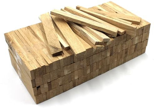 VmG-Store 80x Holzleisten Eiche Rustikal 22x8x160cm Klötzchen zum Basteln | Natürliche Holzklötzchen für DIY Dekoration Lasern Gravuren Bilderrahmen kreative Projekte - Bastelholz gesägt & unbehandelt