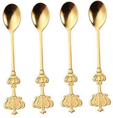 OUNONA 4piezas Cucharillas Doradas Para Cucharas Para Servir Vajilla Resistente Arañazos