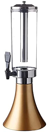 Dispensador de torre de cerveza, dispensador de cerveza de barril frío de 3 litros, con tubo de hielo extraíble de acero inoxidable y luces LED, fácil de limpiar, para bar, fiestas en casa, restaurant