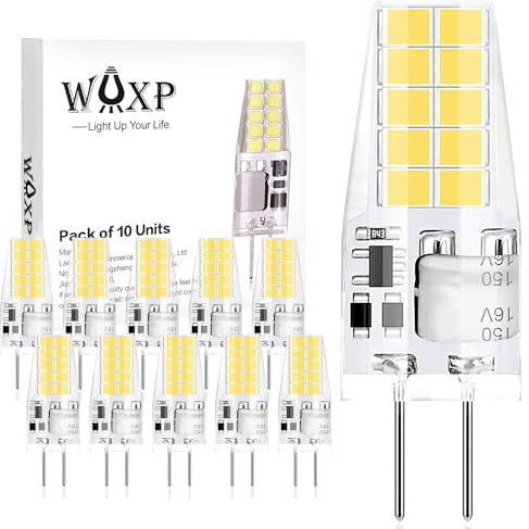 WAXP G4 LED Lampen Kaltweiß 2W, 12V 6000K Kaltweiss LED Stiftsockellampe Ersatz 20W Halogenlampen, 200 Lumen, Nicht Dimmbar Glühbirne, 10er-Pack