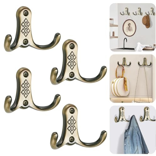 Kleiderhaken Haken Türhaken Garderobenhaken Wand Doppelhaken, 4 St. Vintage | Wand, Schrauben, Schwerlast