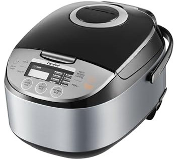COMFEE' Rice Cooker 12 Cups Cooked/6 Cups Uncooked, Portable Non-Stick Rice Maker, Japanese Rice Cooker with Fuzzy Logic Technology, 24-Hour Timer Delay, 11 Presets, Steamer, Fast Cooker, Grain Cooker, Black