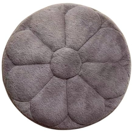 Viusneun Stuhlkissen, Rund Sitzkissen 40×40cm Blumen Sitzpolster Weich Flauschig Gartenstuhl Auflage für Haus Garten Auto Büro Essensstuhl (Grau)