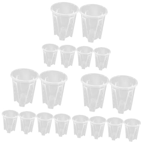 BESPORTBLE 18piezas Macetas De Orquídeas Transparentes De Plástico Transpirables Drenaje para Cultivo De Plantas Interiores y Exteriores