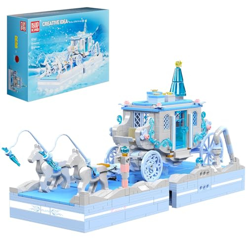 Mould King 10161 Klemmbausteine Weihnachten mit Wagen und Pferd Weihnachts Bauspielzeug Bausteine Geschenke für Ab 14 Jahren (1214 Teile)