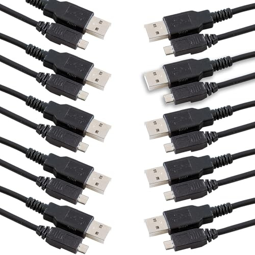 PEARL Ladekabel Handys: 10er-Set USB-2.0-Daten- & Ladekabel, USB-A auf Micro-USB, 80 cm (Handy Micro, Mini Kabel, Note)