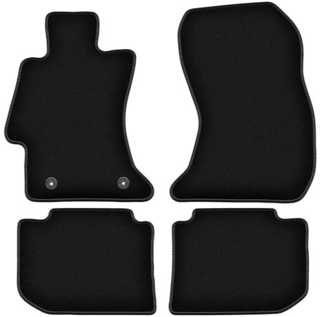 Wielganizator Velours Fußmatten passend für Subaru XV (2011-2017) | Qualität: Basic - Genaue Passform, rutschfeste Untregrund 4-teilig - Schwarz