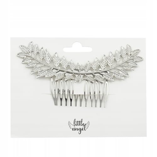 Silbener & Goldener Haarkamm Braut Haaraccessoire Hochzeit Haarschmuck Damen Vintage Blatt Design, eleganter Steckkamm für Hochzeitsfrisur, Boho Haarschmuck Gold Frisur Zubehör (Silber)