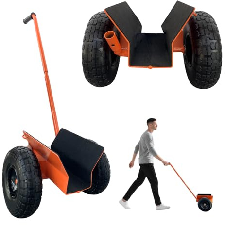 Heavy Duty Panel Dolly & Drywall Cart, Door Dolly 800lbs Weight Capacity, 10 All-Terrain Pneumatic Wheels Detachable Handles for Versatile Material Handling (Orange Solid Tires)